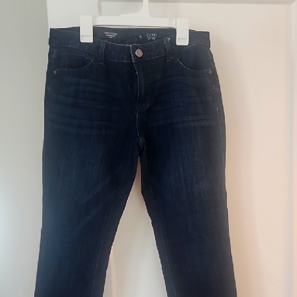 Simply Vera Vera Wang Blue Straight Jeans Capri Stretch